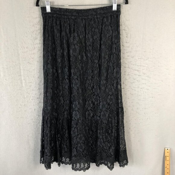 Scully Skirt Womens Small Lace Midi Floral Crochet Boho Whimsigoth Fairy Grunge - Picture 2 of 13
